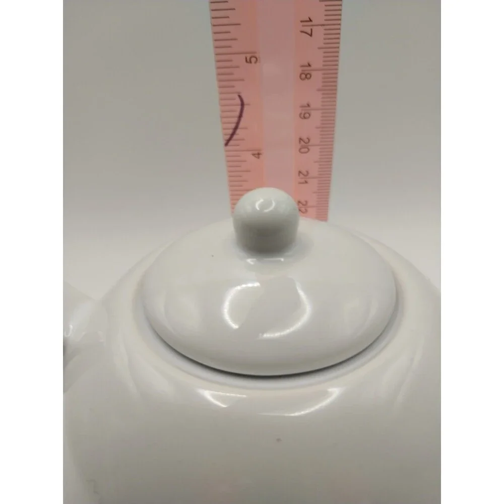 Old Amsterdam Porcelain Works Teapot & Tea Cup for One 8 Oz Glossy White